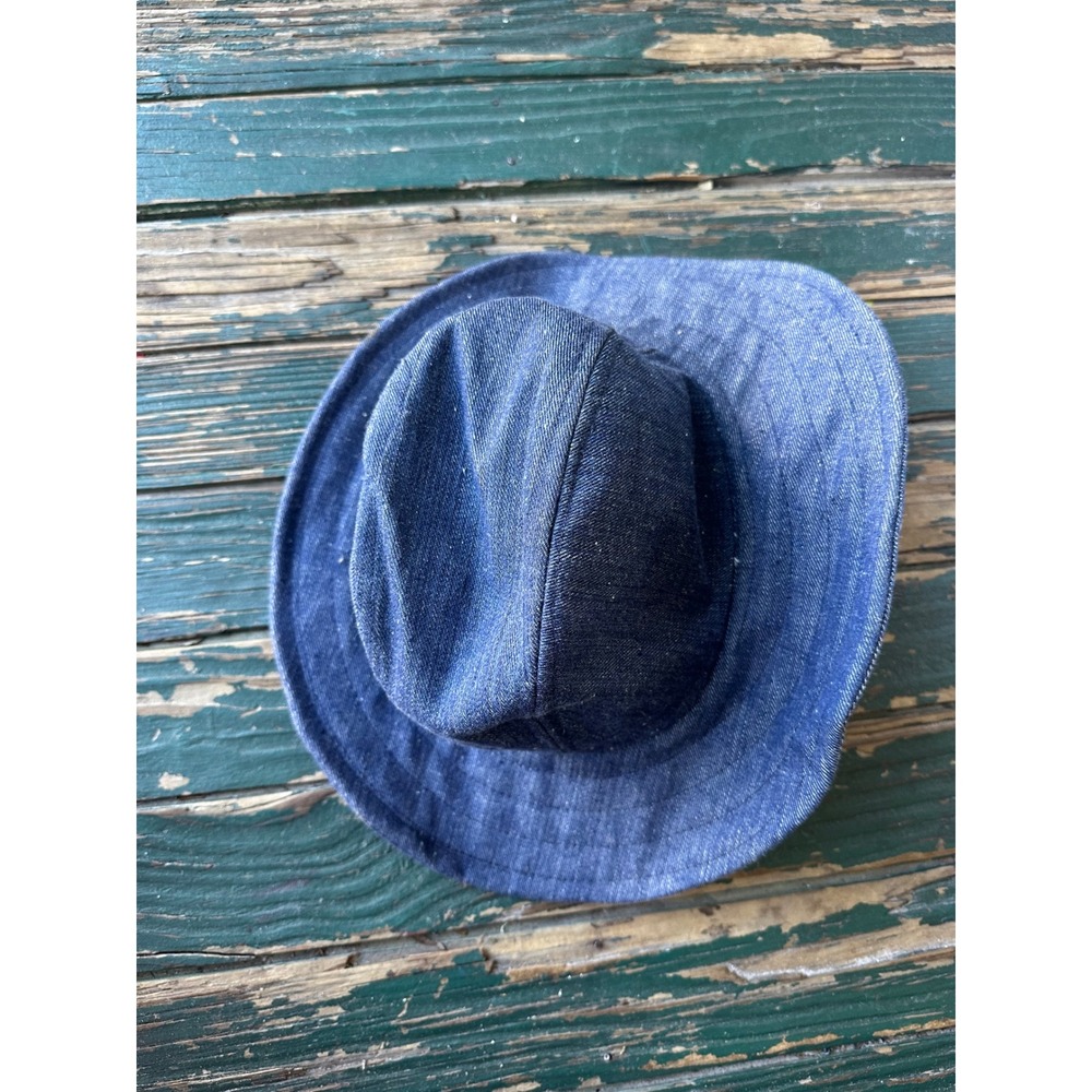 Vintage Blue Denim Bucket Hat Union Made Indigo Wide Brim Sun Hat Retro 90s